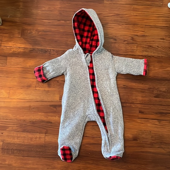 The Littlest Buffalo check snuggle suit, size 6-12 months - Picture 2 of 7